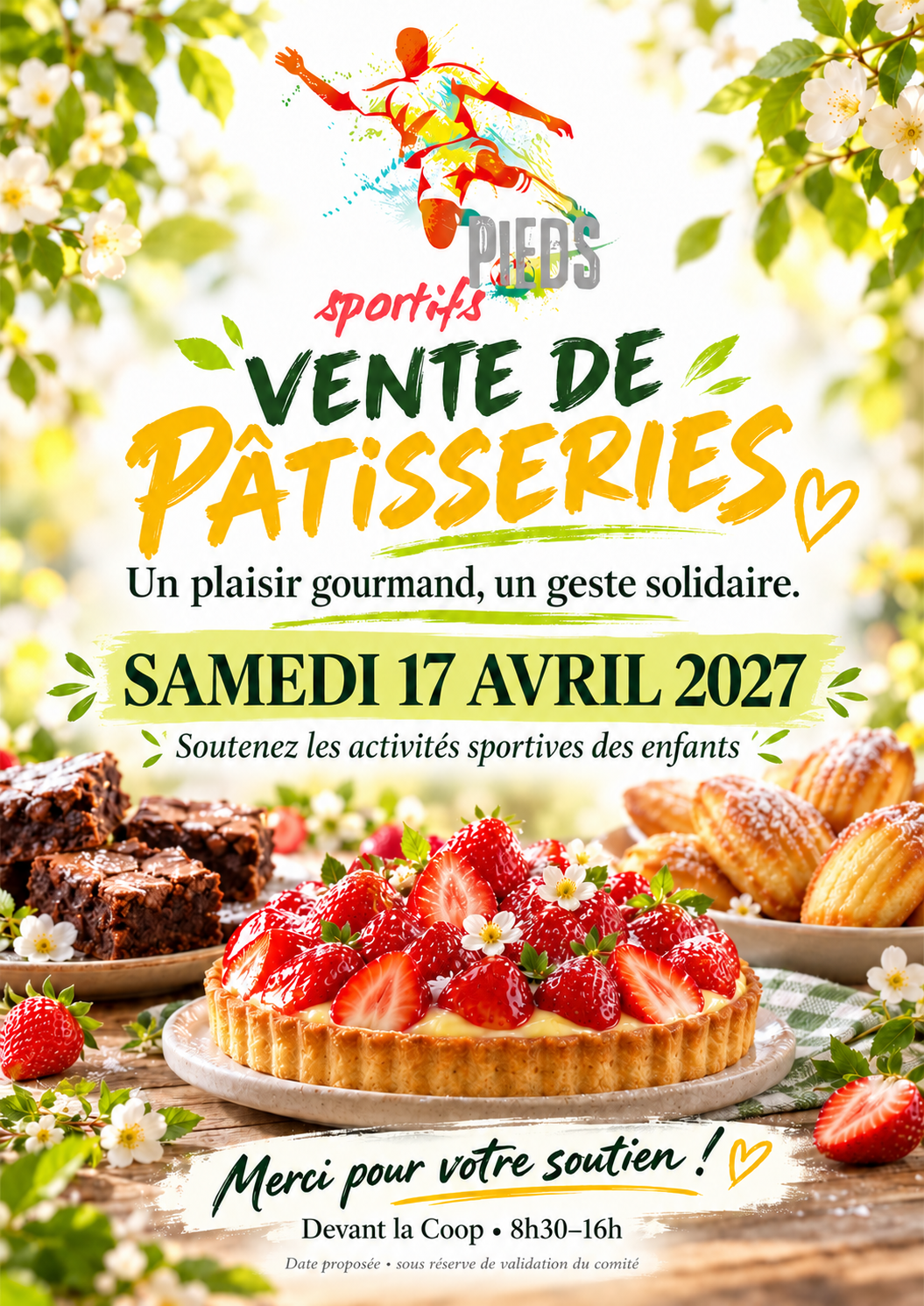 Affiche — Vente de pâtisseries — Samedi 17 avril 2027