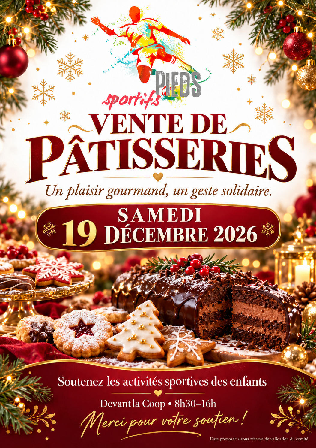 Affiche — Vente de pâtisseries — Samedi 19 décembre 2026